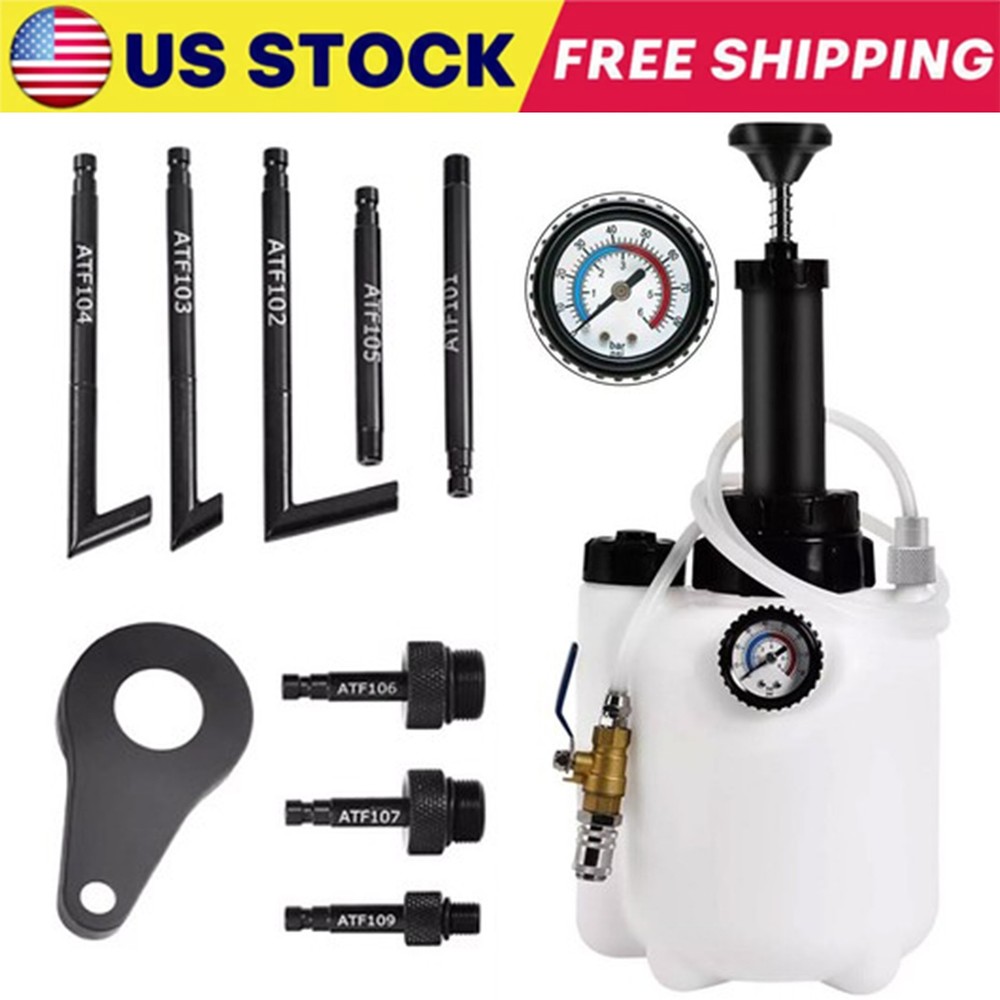 3L Transmission Oil Filling System Fluid Pump Manual Tool With 8pc ATF Adaptors