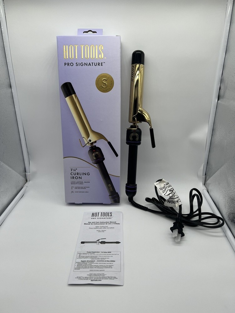 Hot Tools Pro Signature Gold 1-1/4 Inch Curling Iron Wand HTIR1576