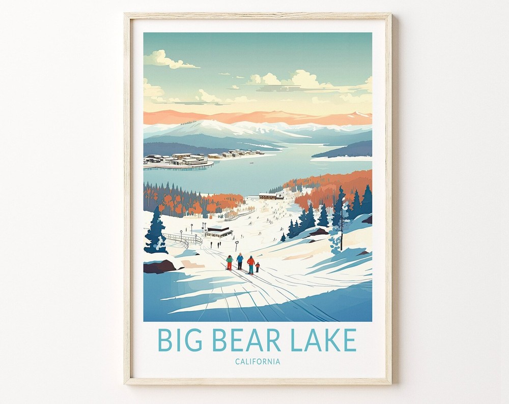 Big Bear Lake Travel Print Big Bear California Travel Poster Print Big Bear