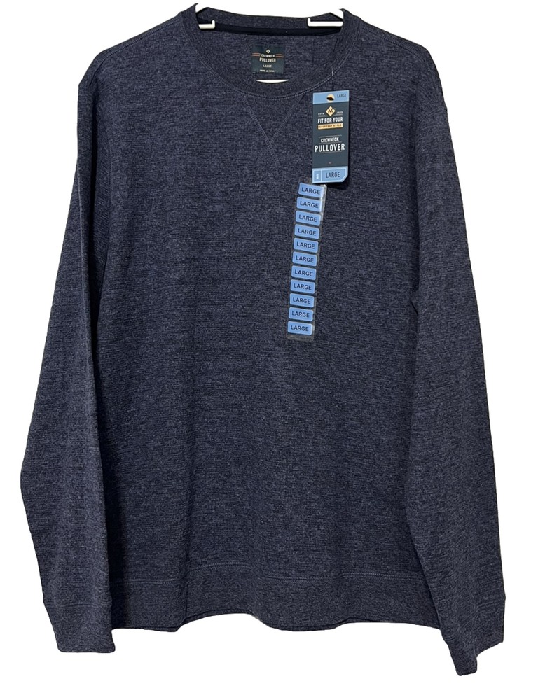 Members Mark Navy Blue Mens Crew Neck Pullover Sweater Size Large New With Tags-image