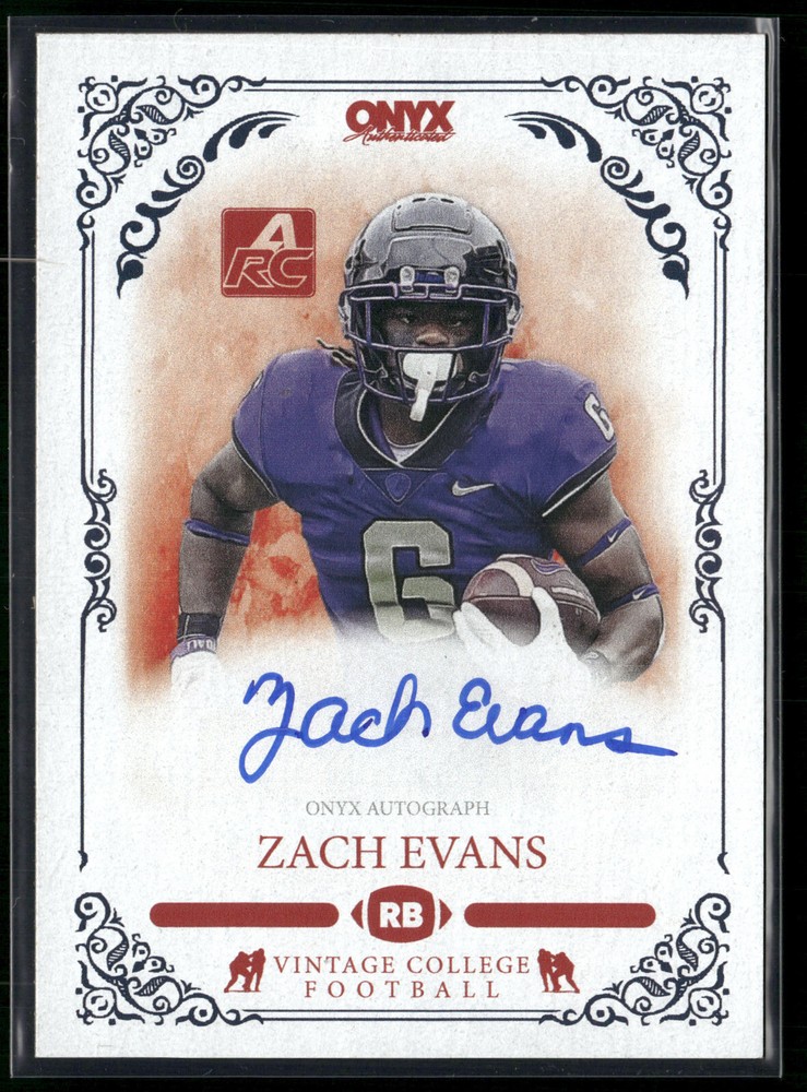 Zach Evans 2022 Onyx Vintage Blue Ink Auto /300