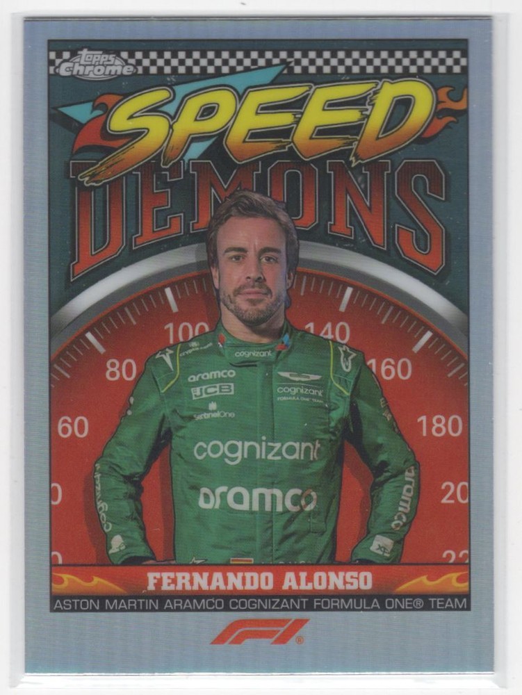 2023 Topps Chrome Formula 1 Speed Demons Fernando Alonso Aston Martin Aramco