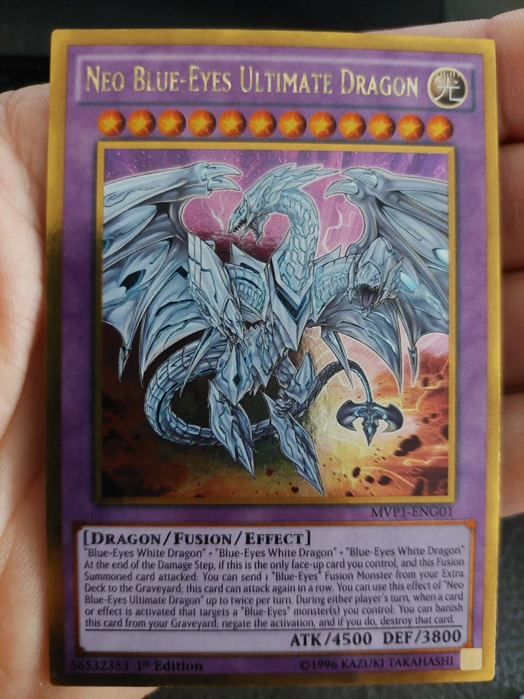 Neo Blue-Eyes Ultimate Dragon MVP1-ENG01 Yu-Gi-Oh! Dark Side of Dimensions Gold Edition Unlimited