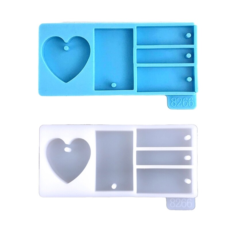 Keychain Pendant Silicone Mold Rectangle Epoxy Resin Casting Mold for DIY