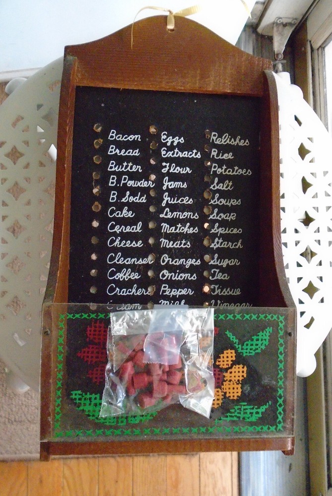 Compact Mid-Century Wooden Wall Cabinet with Acrylic Coupon Holder for Shopping Lists-image