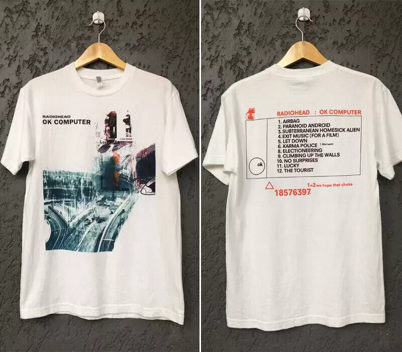 Radiohead Ok Computer Album T-shirt reprint 2 sided Retro style