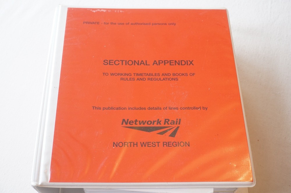 2006 Network Rail North West Working Timetable Sectional Appendix Railway Binder
