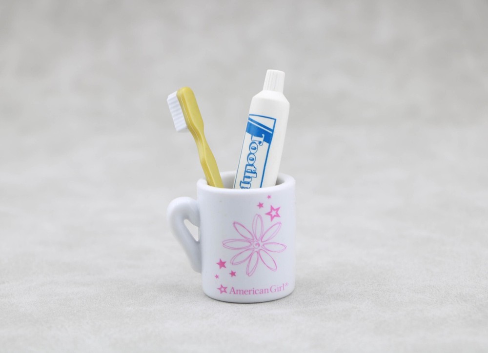 American girl set 3 of Toothpaste toothbrush & cup for 18'' doll wash bathroom