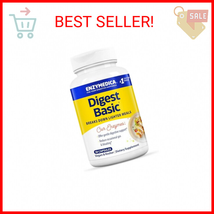 Enzymedica - Digest Basic, Essential Full Spectrum Digestive Enzymes, 30 Count