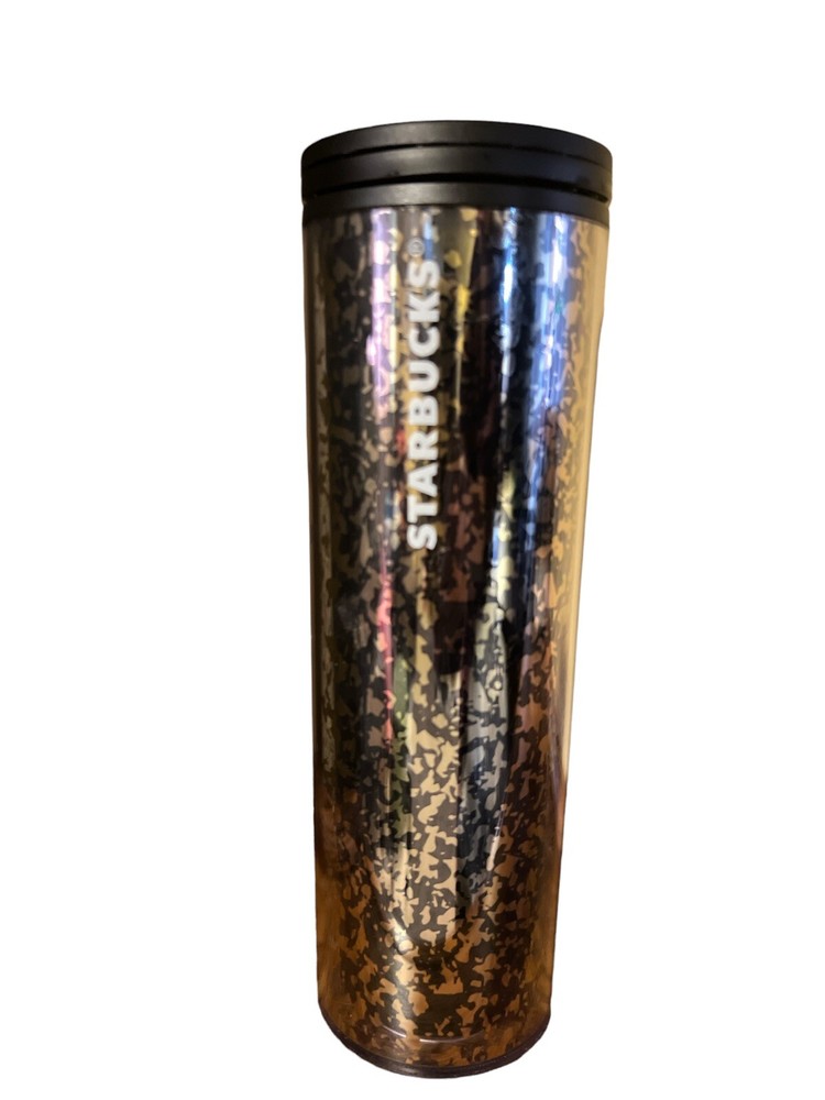 Starbucks 16oz LTD Edition Black Gold Foil Acrylic Tumbler Hot Cold Cup Grande