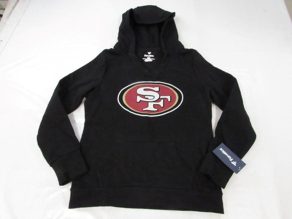 New San Francisco 49ers #85 George Kittle Womens Size M Black V-Neck Hoodie