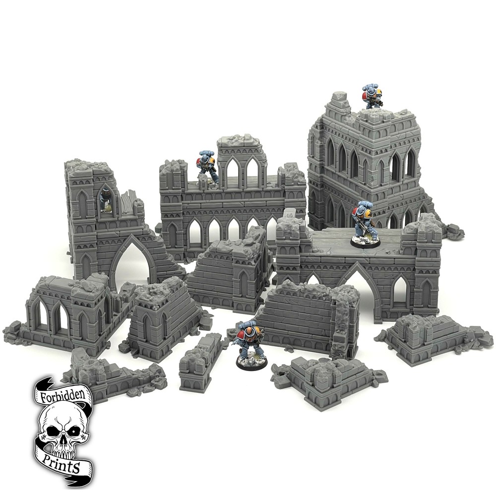 Blackthorn Gothic Ruined City Pack Set Grimdark 28mm Wargaming Scatter Terrain