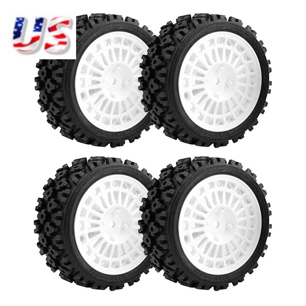 1/10 RC Car 2.76in Wheel & Tire Set for Tamiya TT01 TT02 XV-01 XV02 HPI