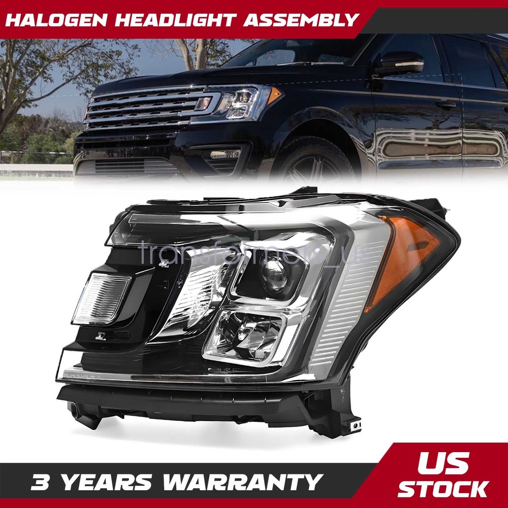 Driver Left Headlight For Ford Expedition 2018-2019 20 2021 Halogen with Bulb(s)