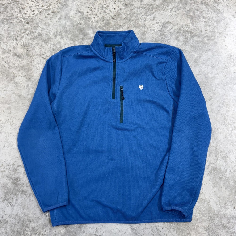 Southern Shirt Pullover Mens Medium Blue Quarter Zip Fleece Chest Pocket Logo