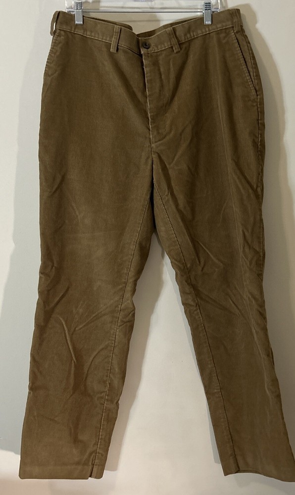 Orvis Brown Corduroy Pleated Chino Pants for Men Size 38