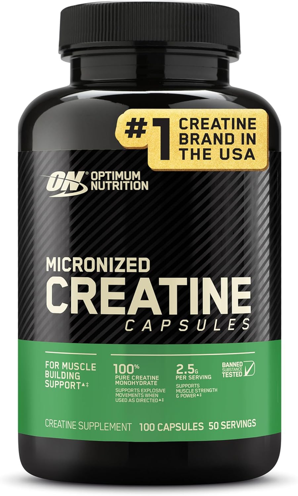 Optimum Nutrition Micronized Creatine Monohydrate 100 Capsules Keto 2.5g