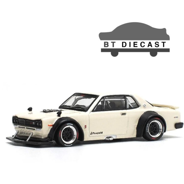 POP RACE NISSAN GT-R V8 DRIFT HAKOSUKA 1/64 DIECAST MODEL CAR WHITE PR640113