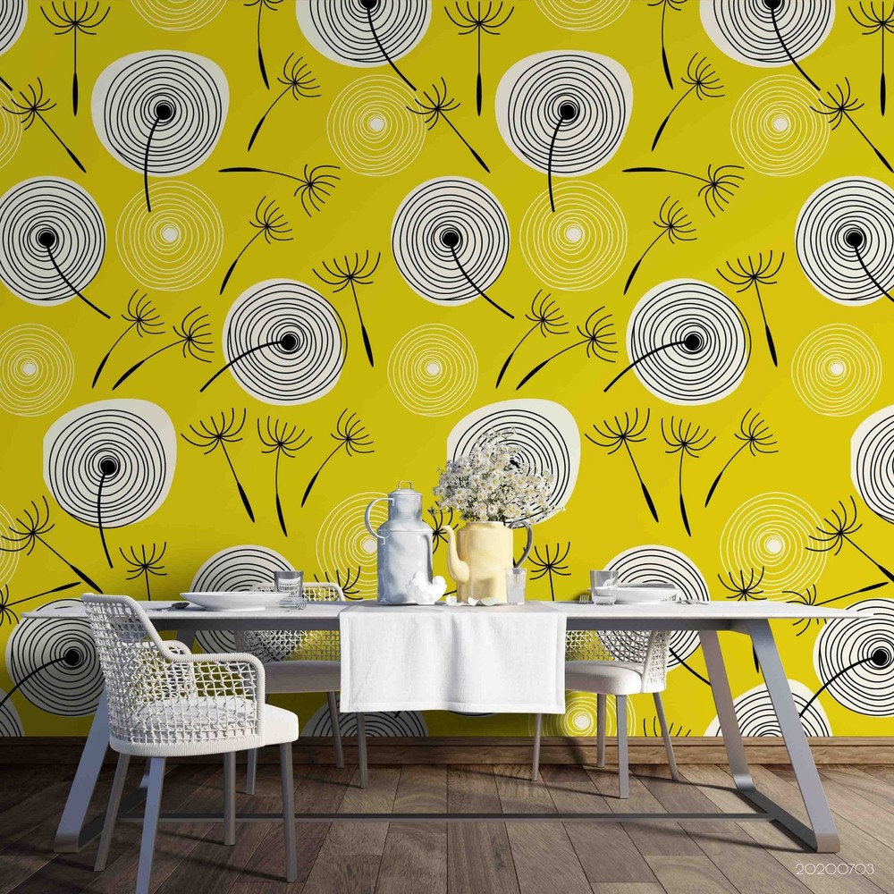 3D Dandelion Seed Abstract Pattern Wall Murals Wallpaper Murals Wall Sticker