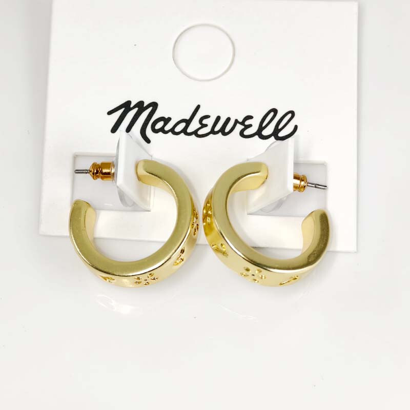 New 20mm MadeWell Flower Hoop Earrings Gift Vintage Women Party Holiday Jewelry