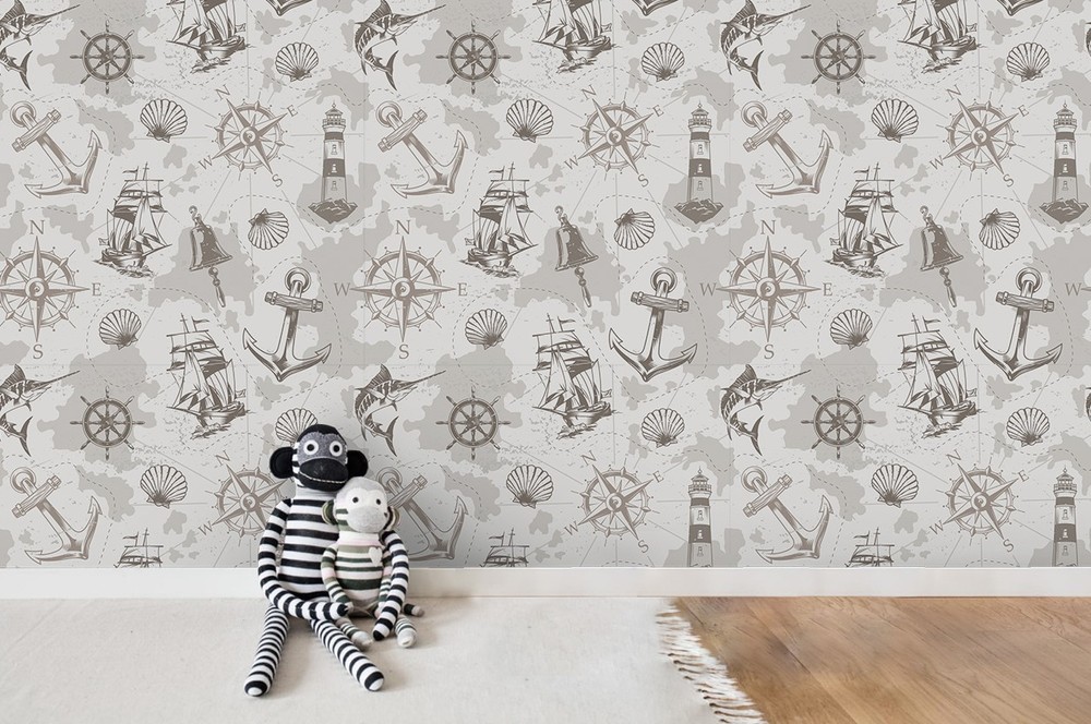 3D Nautical Theme Pattern Wall Murals Wallpaper Murals Wall Sticker
