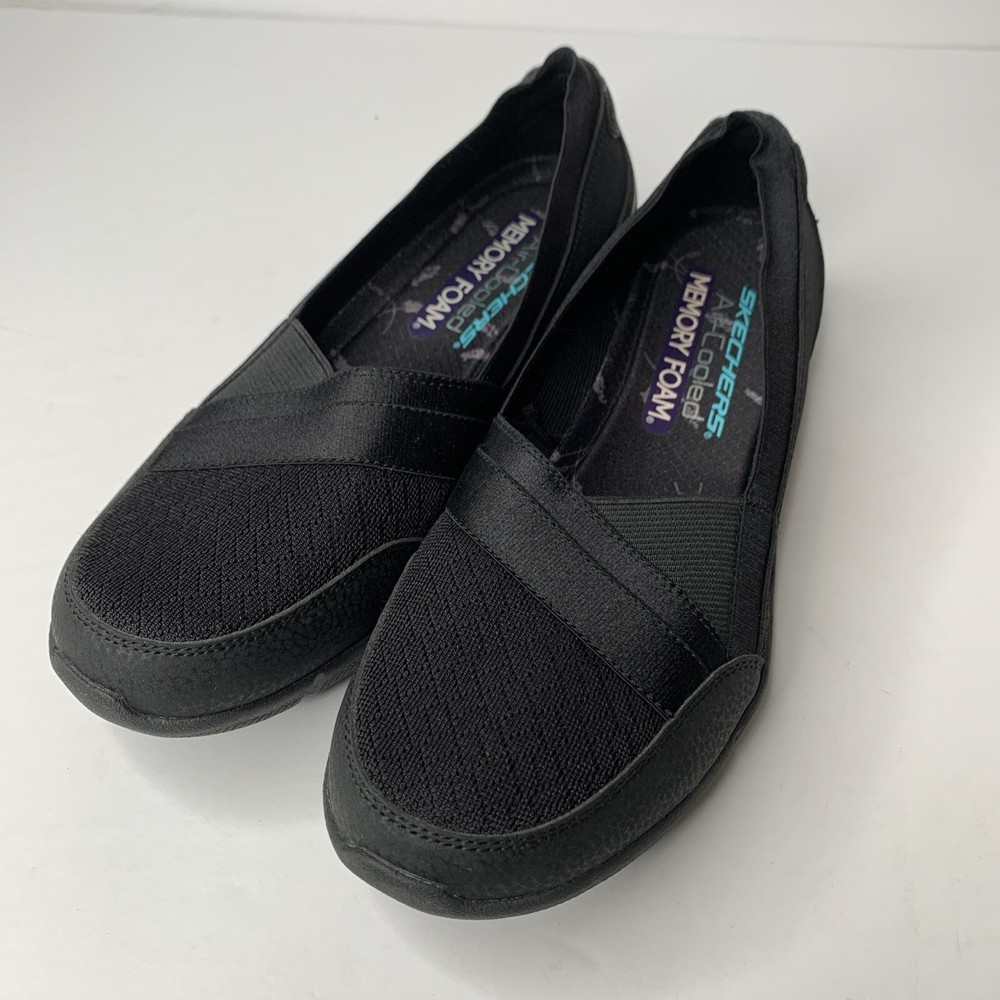 Women’s 7 Skechers Be Lux Daylights Loafers Black Comfort Casual Shoes 100026S