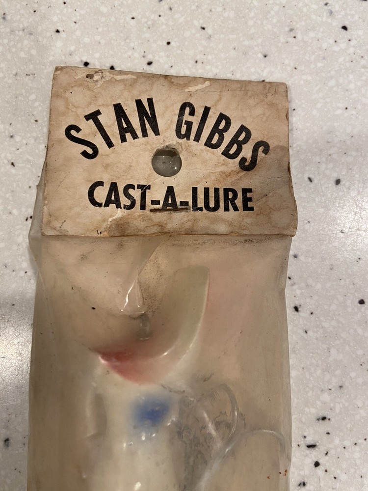 Vintage Stan Gibbs Saltwater Fishing Lure 3oz Casting Swimmer In Package