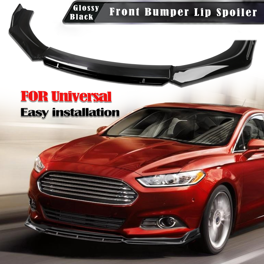 For Ford Fusion SE Universal Front Bumper Lip Spoiler Splitter Diffuser Black