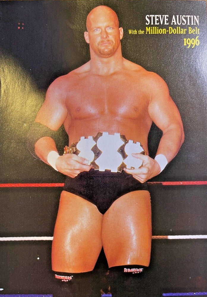 Magazine Illustration Pro Wrestler Steve Austin in 1996