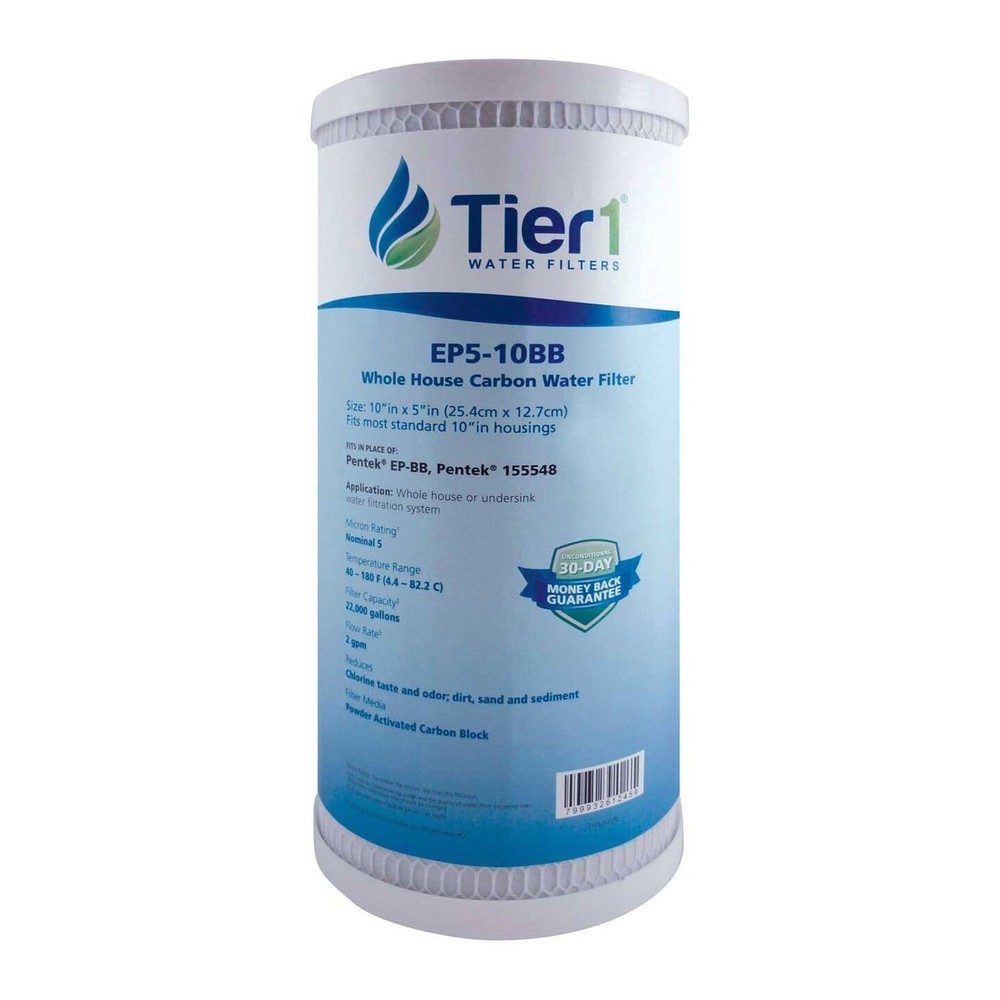 Tier1 5 Micron 10 Inch x 4.5 Inch | Whole House Carbon Block Water Filter Rep...