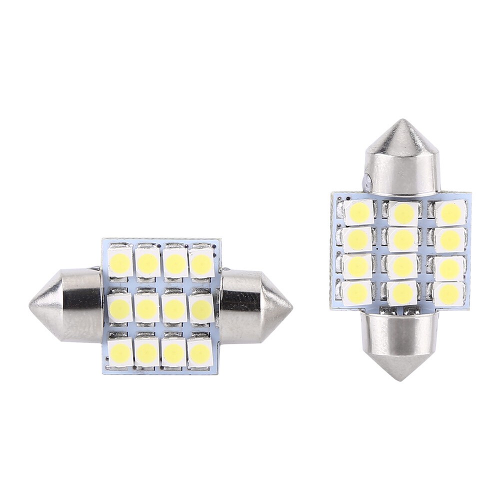 2pcs White 12V 12SMD 31mm LED Bulbs Car Interior Lights Door Reading Dome Ligh