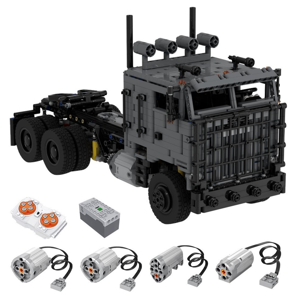 ZITIANYOUBUILD Full RC Truck with V6 Piston Engine 1664 Pieces MOC-104162