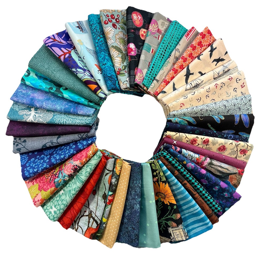 Free Spirit Art Gallery Colorful Amazing Cotton Quilt Fabric Scrap Bundle 3 LBS