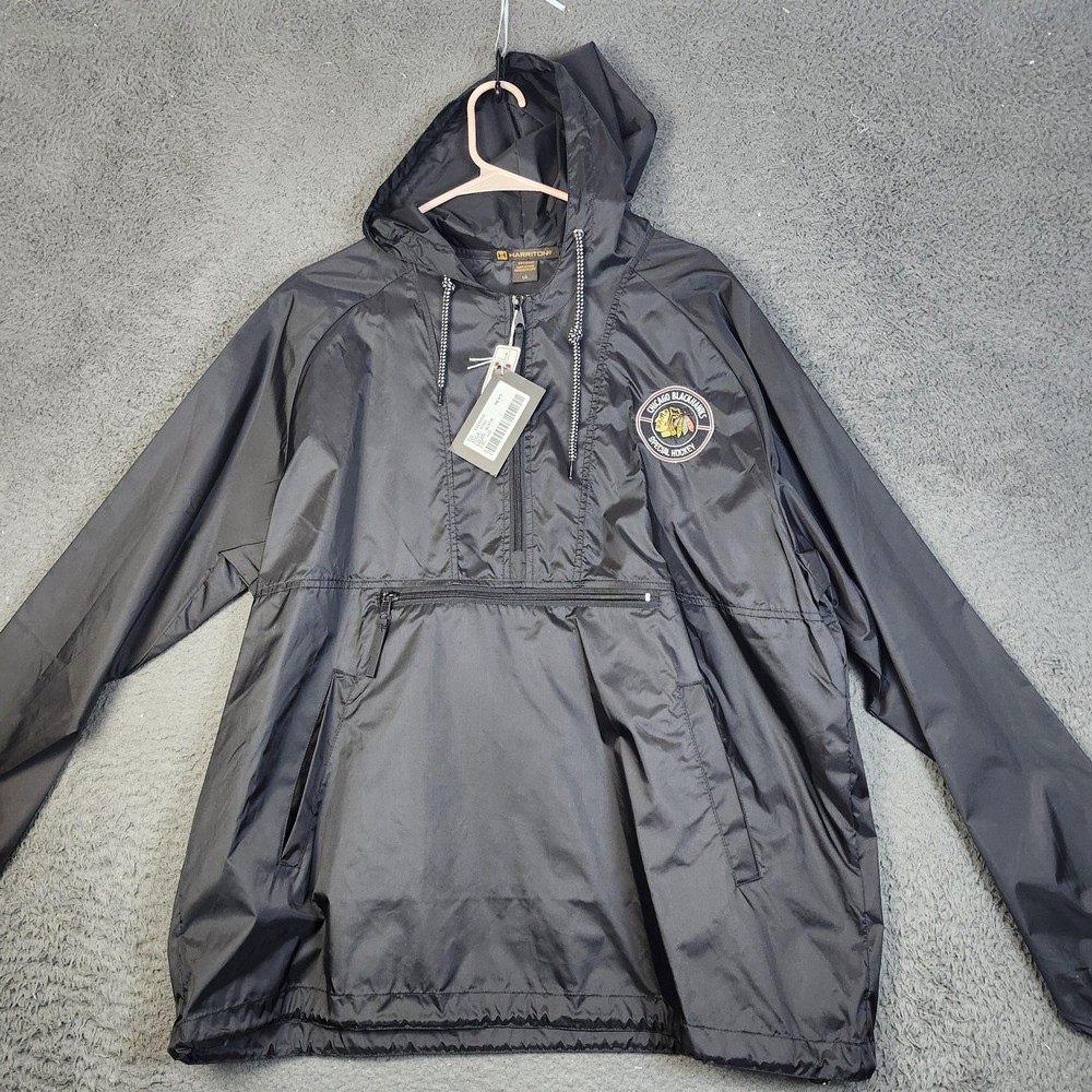 Chicago Blackhawks Jacket Mens Large NHL Hockey Harriton Pullover Windbreaker