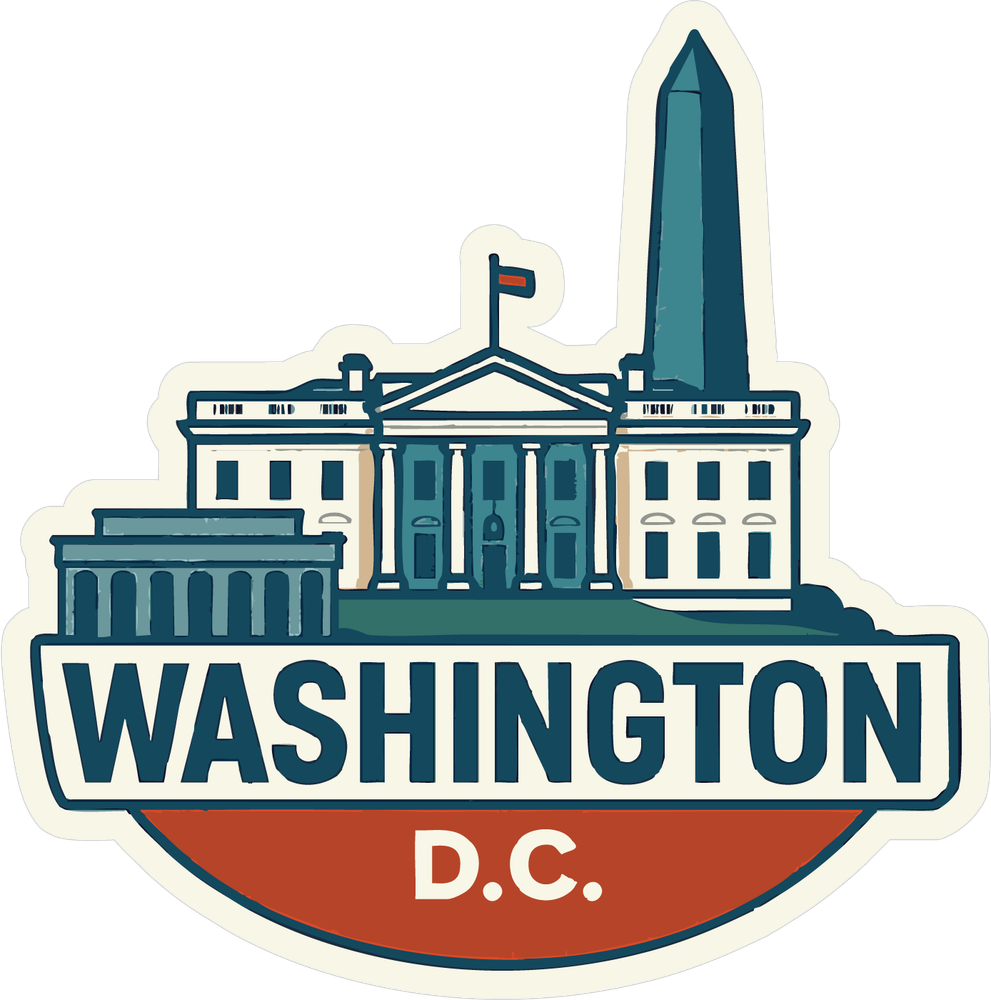 Washington DC Sticker Decal Vinyl Die-Cut City Skyline Landmark Design