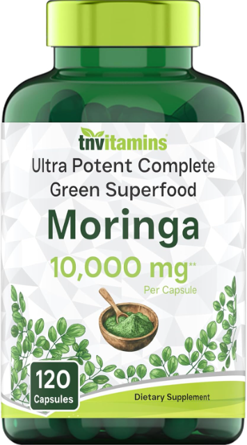 Organic Moringa Leaf Capsules 120ct Single Origin Pure Powder