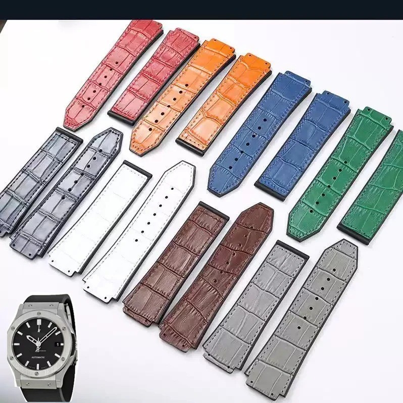 Genuine Leather Watch Strap Band for Hublot Big Bang 25mm 19mm No Clasp