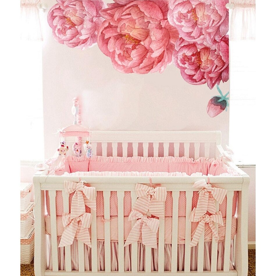 Elegant Peony Flower Wall Decal for Nursery and Home Decor  