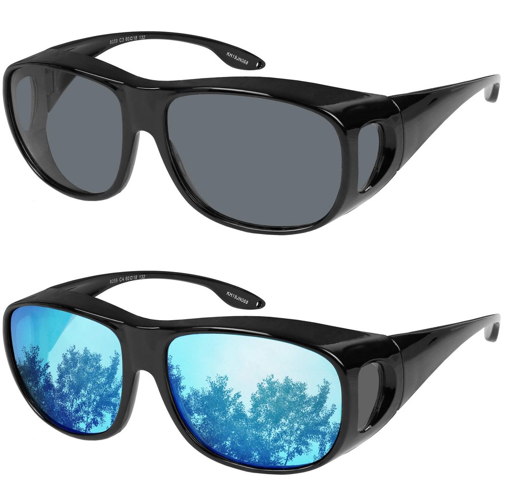 Fit Over Wrap Sunglasses Polarized Lens Wear Over Eyeglasses 100% UV Protecti...