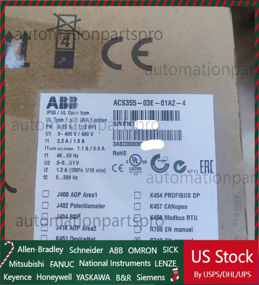 ACS355-03E-01A2-4 brand new ABB frequency converter with box No Keypad