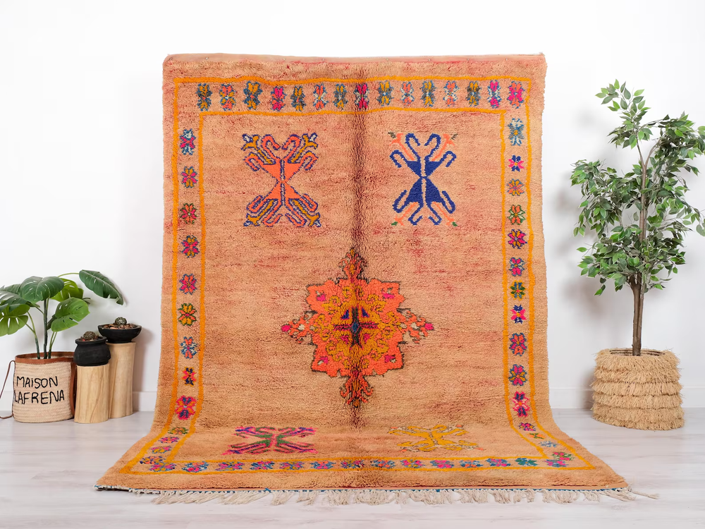 Vintage Moroccan Rug, Fabulous Boujaad Rug, 7x10 FT