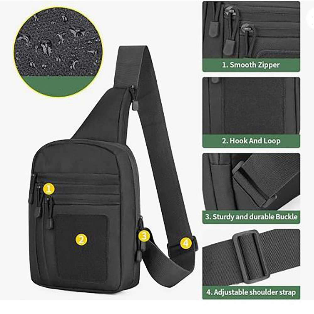 Men Tactical Sling Backpack Crossbody Molle Pouch Chest Shoulder Bag
