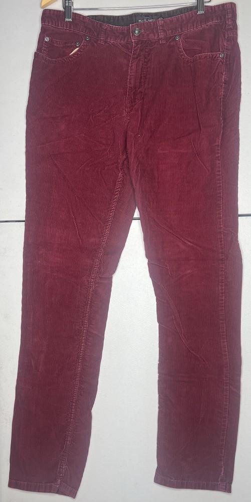 Slim Fit Black Brown 1826 Corduroy Pants for Men 34x34 Red Straight Leg Chino
