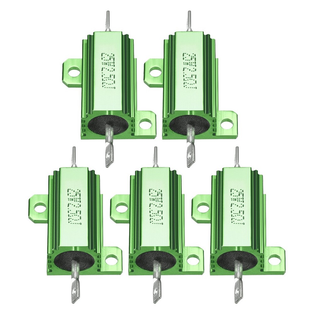 5 Pcs Aluminum Case Resistor, Great for Daily Use (Green, 25W 2.5 Ohm)