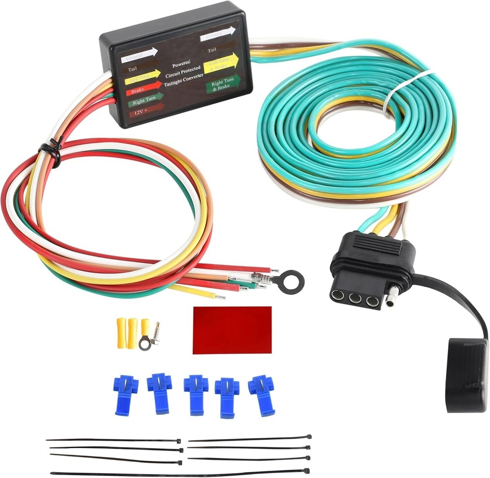 3-Wire to 2-Wire LED Trailer Light Converter with 4 Splices