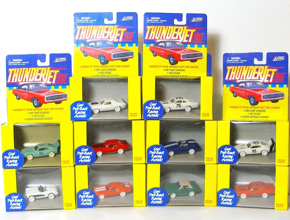 10pc 1999 JL T-Jet ThunderJet Dash AW Style Slot Car Body Set RARE WHITE SET !