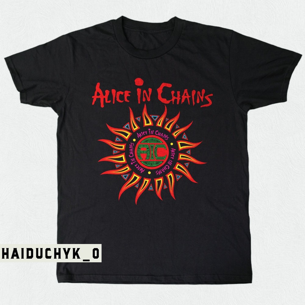 Alice In Chains Logo Unisex Black T-shirt Size S-5XL