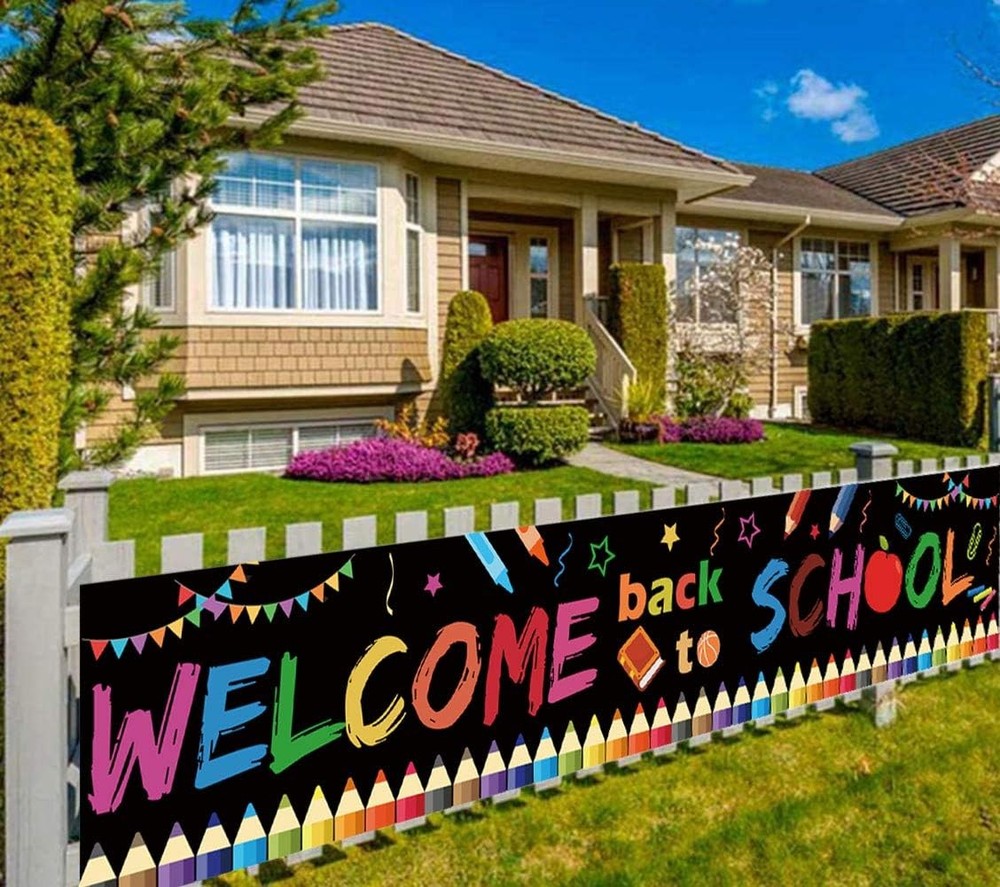 Large Welcome Back to School Party Banner Decoration 2025,First Day of School Pa