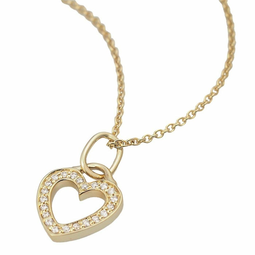 Tiffany & Co 18K Yellow Gold Heart Diamond Pendant Necklace