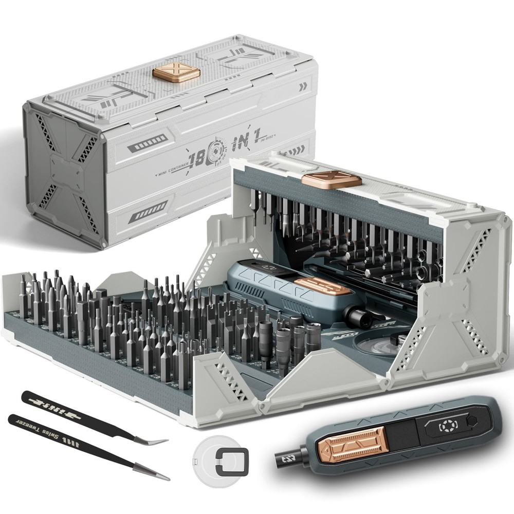 180-Piece Precision Screwdriver Set for Electronics Repair with Manual Control